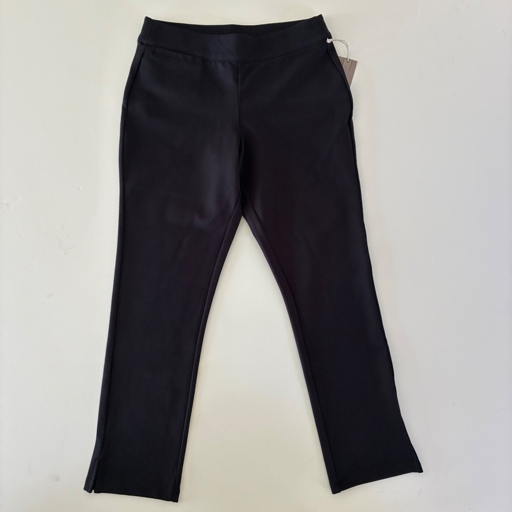 Soft Surroundings PXS Petite Black Ponte Slim Ankle Pants Pull On Crop NWT